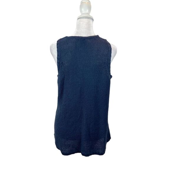 Ladies Quinn Brand Blue Knit Sleeveless V Neck Blouse Size Small - Picture 6 of 10